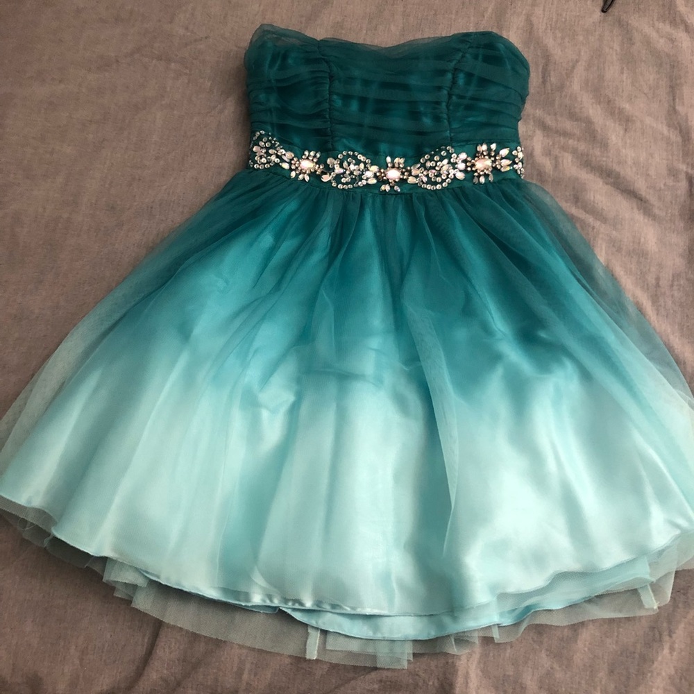 Ombré Blue Homecoming Dress